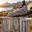 Duvet de plumas de verano ultraligero Komfort desde 15 °C Tamaño 194 x 124 cm Plumas de pato 800 FP y nylon 10D Gris Para acampar y como saco de dormir 2