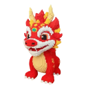 Duży czerwony smok zestaw do budowania 30 cm Uroczy smok do złożenia Kreatywny zestaw do budowania dla dzieci Fantastyczna zabawka Rozwijająca 2