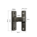 Dveřní západka 90° polohovací zámek 84 × 50 mm litá nerezová ocel otočný mechanismus pro dveře, branky a nábytek 6