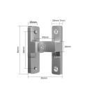 Dveřní západka 90° polohovací zámek 84 × 50 mm litá nerezová ocel otočný mechanismus pro dveře, branky a nábytek 4