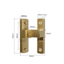 Dveřní západka 90° polohovací zámek 84 × 50 mm litá nerezová ocel otočný mechanismus pro dveře, branky a nábytek 3