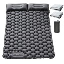 Dvojitá nafukovací karimatka 196 x 125 x 9 cm Vestavěná nožní pumpa Nylon 40D s TPU Se dvěma polštáři Pro 2 osoby Na kempink a turistiku 1