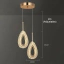 Dvojité závesné LED svietidlo so 2 kapkami z kovu a akrylu, teplá biela, 13 x 33 cm, záves až 2 m, do spálne alebo nad jedálenský stôl 2