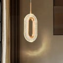 Dvojité závesné LED svietidlo so 2 oválmi z kovu a akrylu, 3 teploty svetla s ovládačom, šírka 24 cm, do spálne alebo nad jedálenský stôl 3