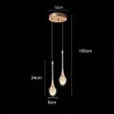 Dvojité závesné LED svietidlo v tvare kvapky s bublinkovým akrylom v Nordic štýle, teplá biela, výška kvapiek 34 cm, do spálne alebo jedálne 2