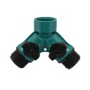 Dvoucestný ventil vo tvare Y so závitom 3/4 palca Rozdvojka z plastu ABS so dvoma samostatnými uzatváracími páčkami Veľkosť 7,2 cm 1