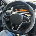 Dvoudílný návlek na volant 38 cm s ventilační perforací Protiskluzové boční úchopy Pro kulatý i D volant do auta 3