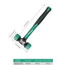 Dvouhlavé gumové instalační kladivo 27 mm multifunkční délka 290 mm protiskluzová rukojeť černo zelené pro montážní práce 2