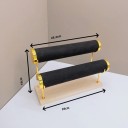 Dvoupatrový stojánek na náramky a hodinky 28 × 18 cm dřevěný stojan se dvěma sametovými válci pro vystavení šperků 3