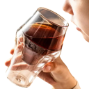 Dvouvrstvý sklenený hrnok na espresso 250 ml číre sklo s dvojitou stenou pre podávanie espressa aj väčších kávových nápojov 3