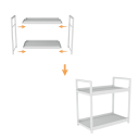 Dwupoziomowy regał łazienkowy 30x17x30 cm Wielofunkcyjny organizer na kosmetyki Duża półka łazienkowa z uchwytem 4