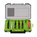 Dwustronne, kompaktowe plastikowe pudełko na sprzęt wędkarski 19,8 x 13,5 x 3,6 cm Organizer na haczyki, przynęty i ciężarki Pudełko 6