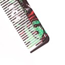 Dwustronny grzebień do włosów i brody Plastikowy grzebień barberski z szczotką Narzędzie do stylizacji fryzur z nadrukiem do użytku domowego 3