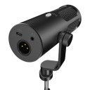 Dynamisk mikrofon USB og XLR med støjreduktion og baggrundsbelyst mute-knap sort til podcasting og optagelse i studiokvalitet 5