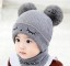 Dziecięca czapka zimowa z pomponami i apaszką 3