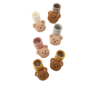 Dziecięce zimowe unisex skarpetki Ciepłe bawełniane skarpetki jednokolorowe z motywem misia Miękkie ogrzewające skarpetki dla dzieci 3