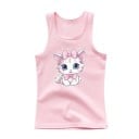 Dziecięcy letni top bez rękawów 100% bawełna Jednokolorowy t-shirt z rysunkową kotką Uroczy księżniczkowy top dla dzieci Wygodne różne kolory 5