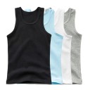 Dziecięcy podkoszulek dla chłopców i dziewczynek 100% bawełna i poliester Jednobarwna letnia koszulka bez rękawów z okrągłym dekoltem 10