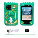 Dziecięcy telefon z motywem dinozaura i podwójnym aparatem fotograficznym z 2,8" wyświetlaczem TFT, 10 grami edukacyjnymi, baterią 600 mAh 2
