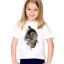 Dziewczęca koszulka 3D z kotem J605 5