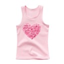 Dziewczęce letnie top bez rękawów 100% bawełna Jednokolorowy księżniczkowy t-shirt z różowym serduszkiem Miękki wygodny top różne kolory 3