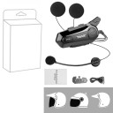 E1 motorfiets intercom met vaste microfoon, waterdicht IPX6, Bluetooth 5.0, 12 uur batterijduur, 1000 m bereik, geschikt voor open helmen 3