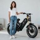 EAHORA Romeo II Electric Bike Two Motors 2500 W Battery 52 V 60 Ah Range Over 192 km Full Suspension Fat Bike 20 x 4.5 Inches Black 2