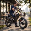 EAHORA Romeo II Electric Bike Two Motors 2500 W Battery 52 V 60 Ah Range Over 192 km Full Suspension Fat Bike 20 x 4.5 Inches Black 5
