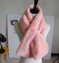Écharpe d'hiver pour femmes en fourrure synthétique 90 x 20 cm Accessoire doux et chaud avec une fourrure épaisse Pour manteau, veste et pull 3