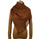 Écharpe en cachemire pour femmes 200 x 70 cm Grand foulard uni avec franges aux extrémités Élégant drapé sur les épaules ou écharpe 6