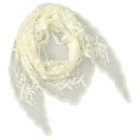 Écharpe en dentelle romantique 130 x 45 cm Écharpe triangulaire pour la tête et le cou Couronne de fleurs légère et compacte Accessoire 13
