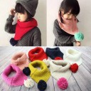 Écharpe en laine pour enfants avec pompon J599 1