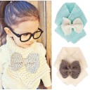 Écharpe en tricot d'hiver pour enfants avec nœud J2476 2