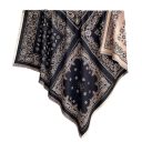 Écharpe Femme 130 x 130 cm Écharpe carrée en polyester avec bords frangés Motif élégant et délicat Accessoire de mode chaud pour l'automne et l'hiver 12