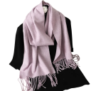 Écharpe femme 33x180 cm Écharpe douce unie avec des franges Accessoire léger et chaud en polyester Écharpe élégante pour l'automne et l'hiver 41