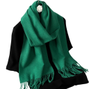 Écharpe femme 33x180 cm Écharpe douce unie avec des franges Accessoire léger et chaud en polyester Écharpe élégante pour l'automne et l'hiver 32