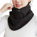 Écharpe femme avec bouton-pression Col en polyester chaud Accessoire élégant uni pour l'hiver Écharpe d'hiver confortable avec fermeture à bouton-pression 3