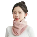 Écharpe femme avec bouton-pression Col en polyester chaud Accessoire élégant uni pour l'hiver Écharpe d'hiver confortable avec fermeture 7