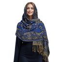 Écharpe hijab en pashmina avec motifs paisley et franges 70x180 cm en polyester pour un port élégant ou quotidien 6