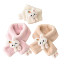 Écharpe pour enfants 60–80 cm avec un adorable lapin 3D et des petites pattes Accessoire doux et chaud en polyester Écharpe d'hiver confortable pour garçons et filles avec un motif animal joyeux 3