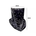 Écharpe pour le visage et le cou avec des boucles pour les oreilles 36 x 25 cm légère respirante noire protection contre le soleil motif punk gangster usage extérieur 3