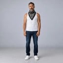Écharpe respirante pour le visage et le cou avec un point triangulaire et un motif paisley en taille universelle pour la moto 8