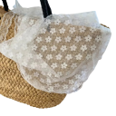 Écharpe triangulaire en dentelle pour femmes Motif floral Couverture de tête respirante et légère Style artistique À porter toute l'année Accessoire 3