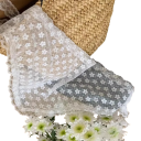Écharpe triangulaire en dentelle pour femmes Motif floral Couverture de tête respirante et légère Style artistique À porter toute l'année Accessoire 4