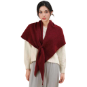 Écharpe triangulaire pour femme 120 x 55 cm Écharpe en polyester avec œillet pour passer l'extrémité Élégant accessoire chaud pour l'automne 13