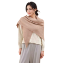 Écharpe triangulaire pour femme 120 x 55 cm Écharpe en polyester avec œillet pour passer l'extrémité Élégant accessoire chaud pour l'automne 6