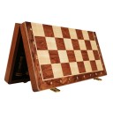 Échecs pliables en bois 39 x 39 x 2,5 cm Jeu de société classique traditionnel Plateau d'échecs avec un ensemble de pièces pour 2 joueurs 2