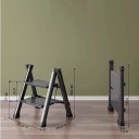 Échelles pliantes à deux marches en acier carbone 37,5 x 34,5 x 55 cm Tabouret domestique stable capacité 150 kg 2