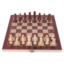 Échiquier en bois pliable 29 x 29 cm Jeu de société pour enfants et adultes Grande set d'échecs Figurines en bois Jeu d'échecs de voyage 1
