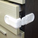 Eckige Sicherheitsverriegelung für Möbel Türen und Schubladen Sicherung über die Ecke mit Druckriegel Aus ABS-Kunststoff Maße 6,8 x 4 cm 6